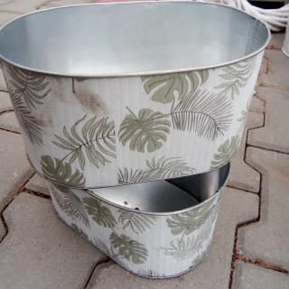 Obal na květináč plech 21cm oválný list