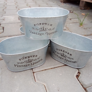 Obal na květináč Vintage Queen plech 18cm ovál