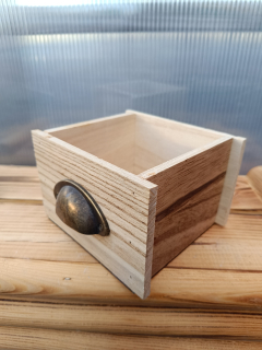 Dřevěný dekorační truhlík - šuplík přírodní 16x14cm