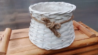 Dřevěná dekorativní mísa-  bílá 23cm