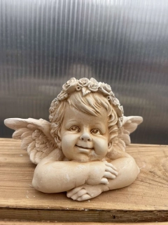 Andělíček - sádrová figurka v.10cm krémová 