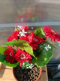 Plastová kytice - gerbera červená 46cm