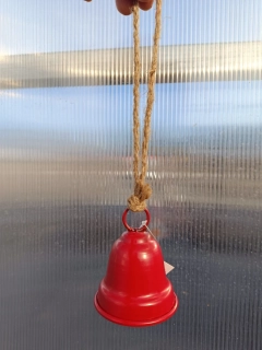 Vánoční dekorace - Zvonek červený s provázkem 10cm 1ks
