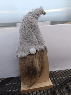 Dřevěný skřítek na  baterky šedý - 25cm 