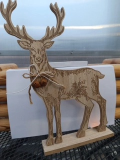 Vánoční dekorace - Dřevěný sob - 31cm