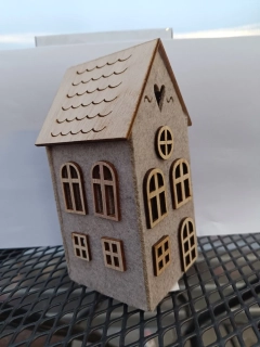 Vánoční dekorace - Domeček fleeclovy - 15cm
