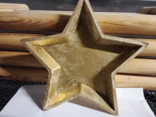 Hvězda - dekorace - miska zlatá průměr 23cm