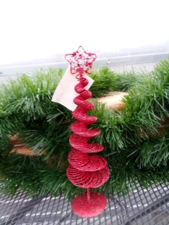 Vánoční stromeček drátěný červený 30cm