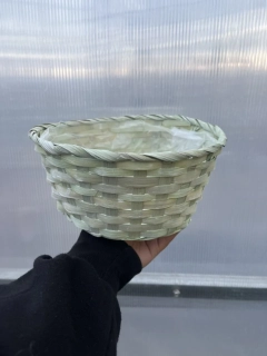 Dekorativní truhlík kulatý 22x11cm zelený 