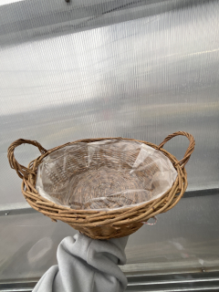 Proutěný košík s uchem přirodní 30x16cm