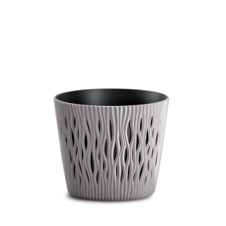Květináč SANDY ROUND s vkladem mocca  15.8cm 