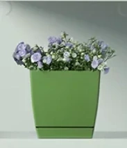 Květináč Coubi Square P s miskou 21cm olivová 