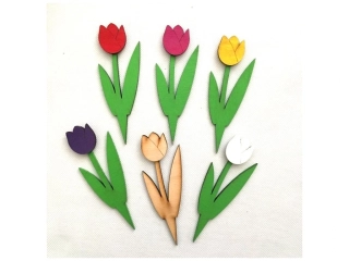 Zápich dřevěný tulipán 18 cm