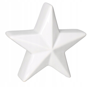 Keramická hvězdička bílá v.7.5cm