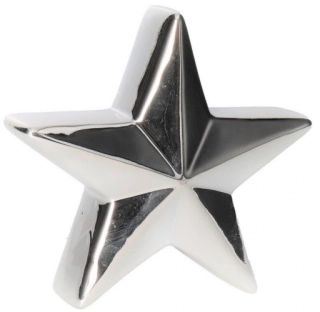 Keramická hvězdička stříbrná v.7.5cm