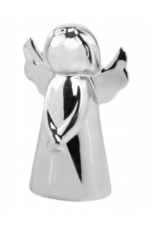 Keramická figurka anděla stříbrná v.15cm